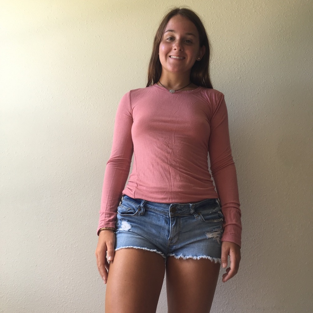 Pink long sleeved shirt